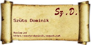Szüts Dominik névjegykártya